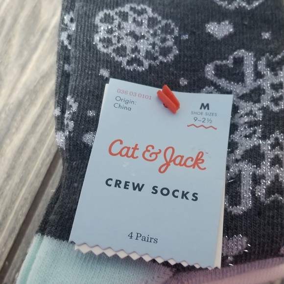 Cat & Jack Accessories Cat Jack Socks Silver Metallic 2 Pairs 3